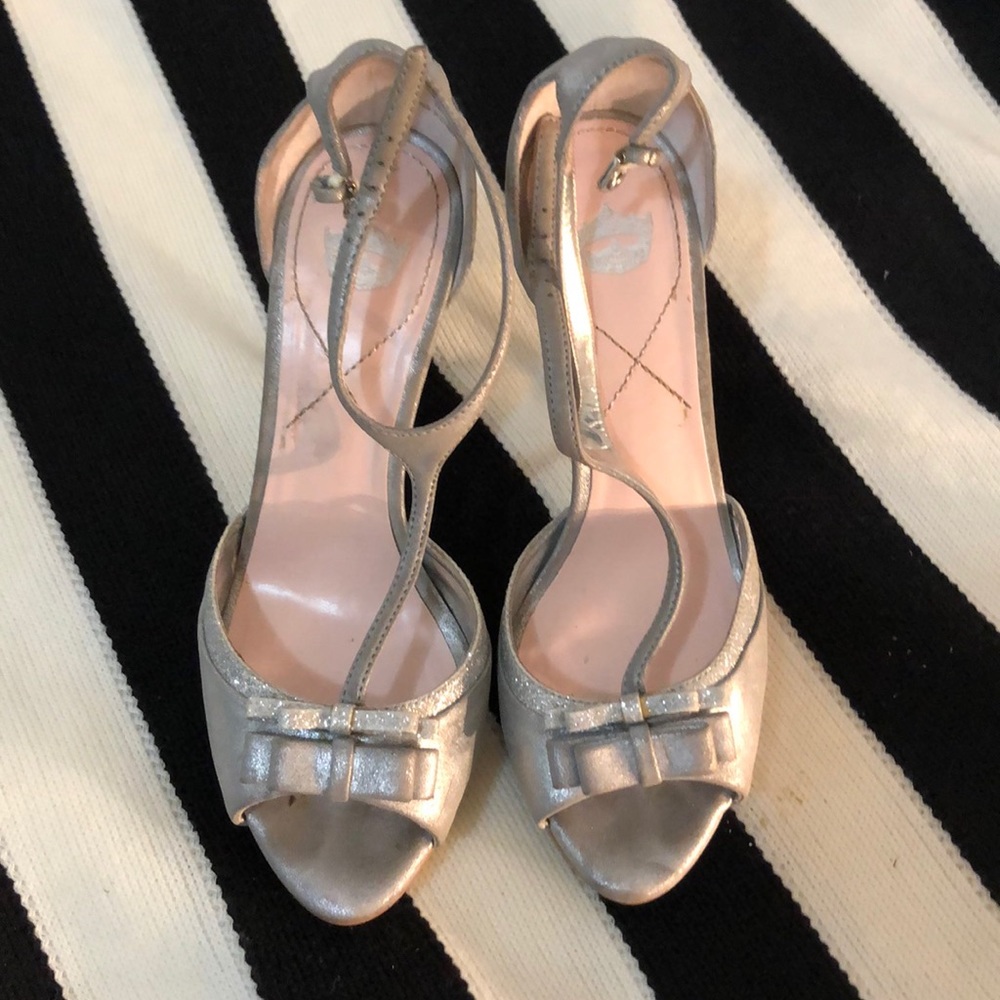 Silver high heeled. Size 7